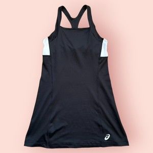 ASICS Womens Rally Dress, Black and White, Size Small